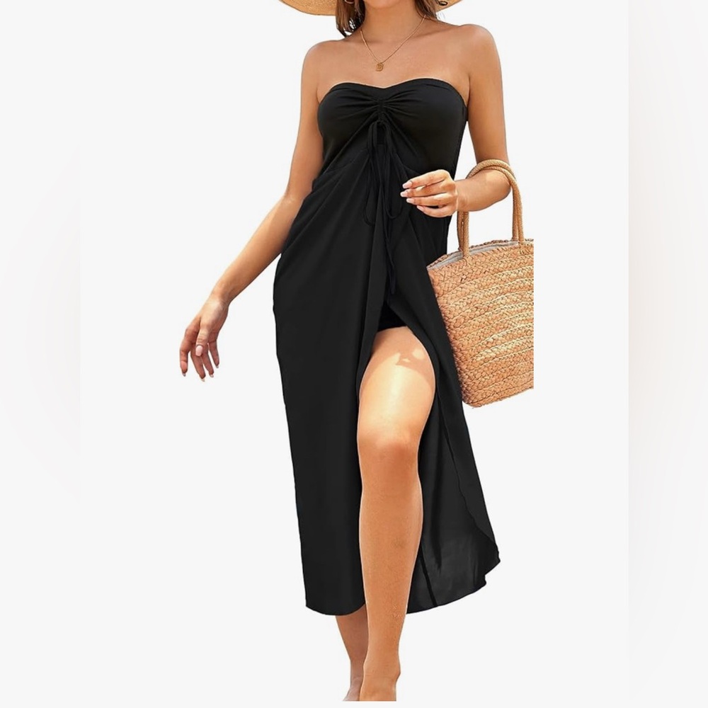 Elegant Black Maxi Cover Up Dress